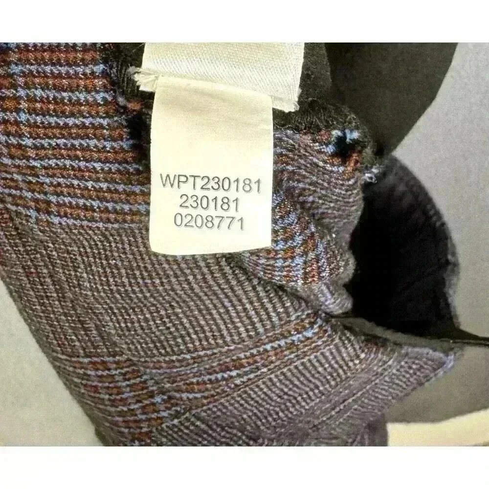 J. Jill Plaid Pants Size 8 Brown Blue Brushed Twill Bi-Stretch Ankle Button Zip - Picture 8 of 12